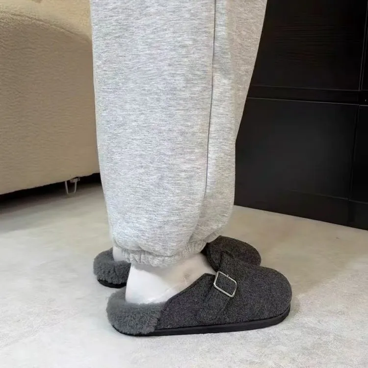 LIANGHUO Quiet Abrasion Resistant Massage Wrap toe Slippers Women's Charcoal Gray-2