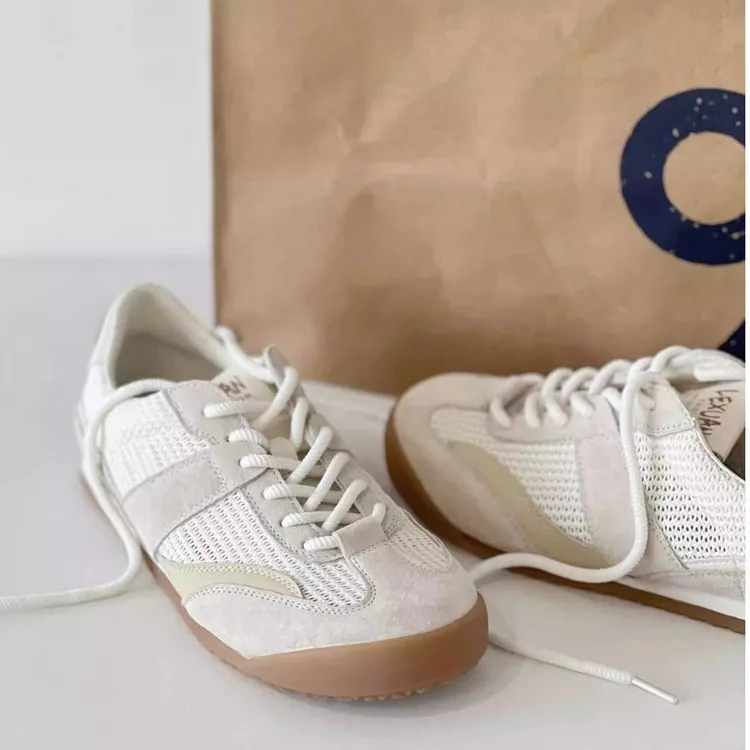 LIANGHUO Low Top Casual Shoes Women's Retro Beige-2