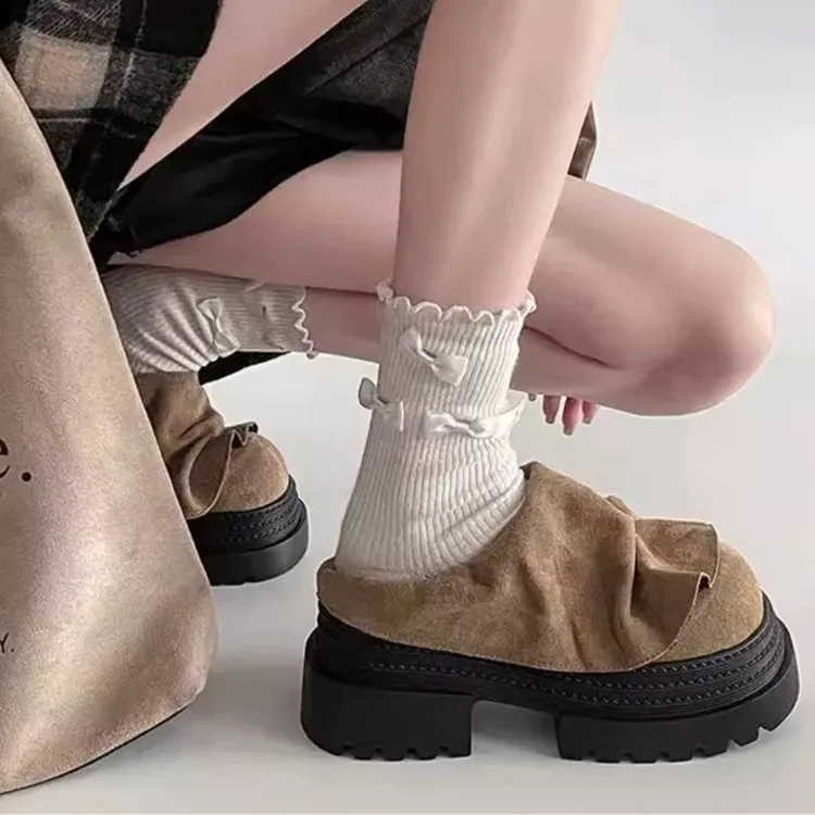 LIANGHUO Rubber Sole Quiet Abrasion Resistant Slip Resistant Closed Toe Slippers Women's Replica Dark Brown-2