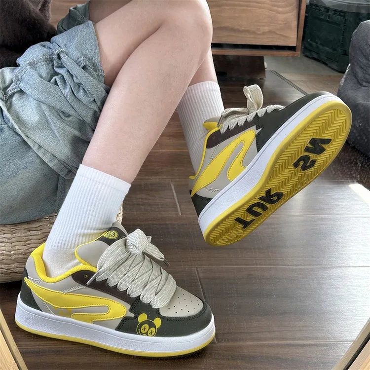 LIANGHUO Slip Resistant Cushioning With Impact Resistance Low Top Skateboard Shoes Women's-8