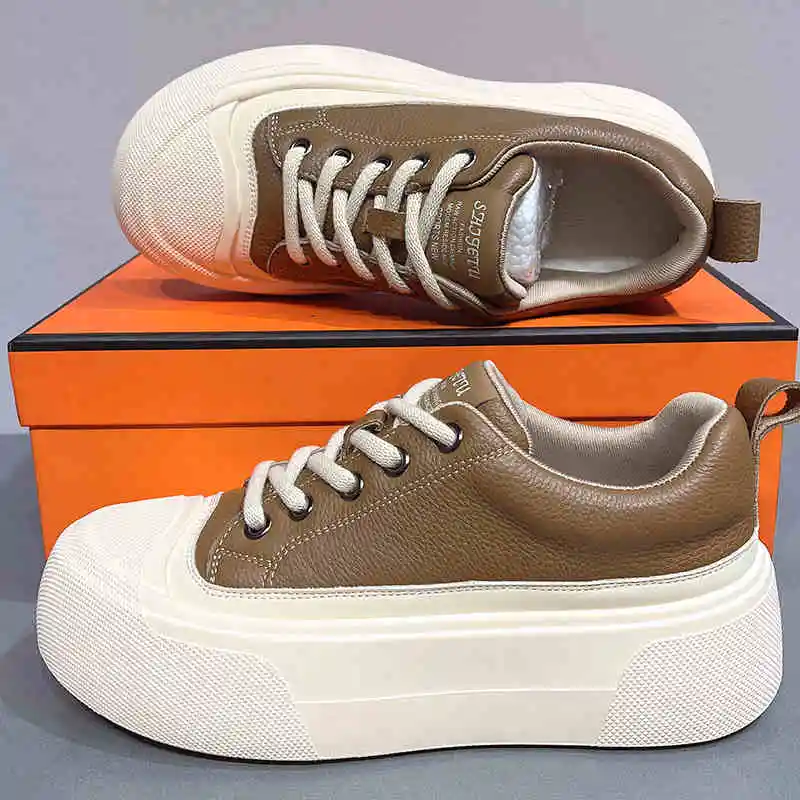 LIANGHUO Slip Resistant Cushioning Impact Resistance Wear Resistant Height Increasing Low Top Skateboard Shoes Unisex-4