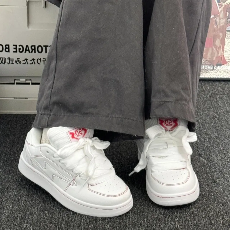 LIANGHUO Low Top Skateboard Shoes Women's White Rainbow Box Included-4
