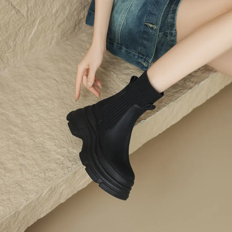 LIANGHUO Chelsea Boots Women's Khaki-7