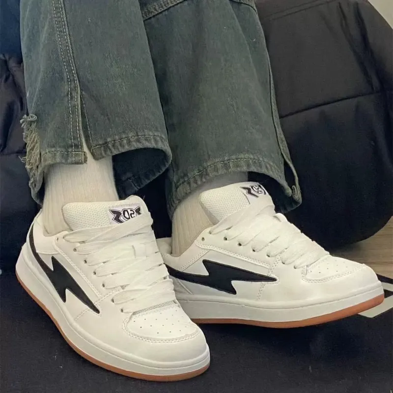 LIANGHUO Slip-Resistant Cushioning Impact Resistance Wear-Resistant Low-Top Skateboard Shoes Unisex Ecru-7