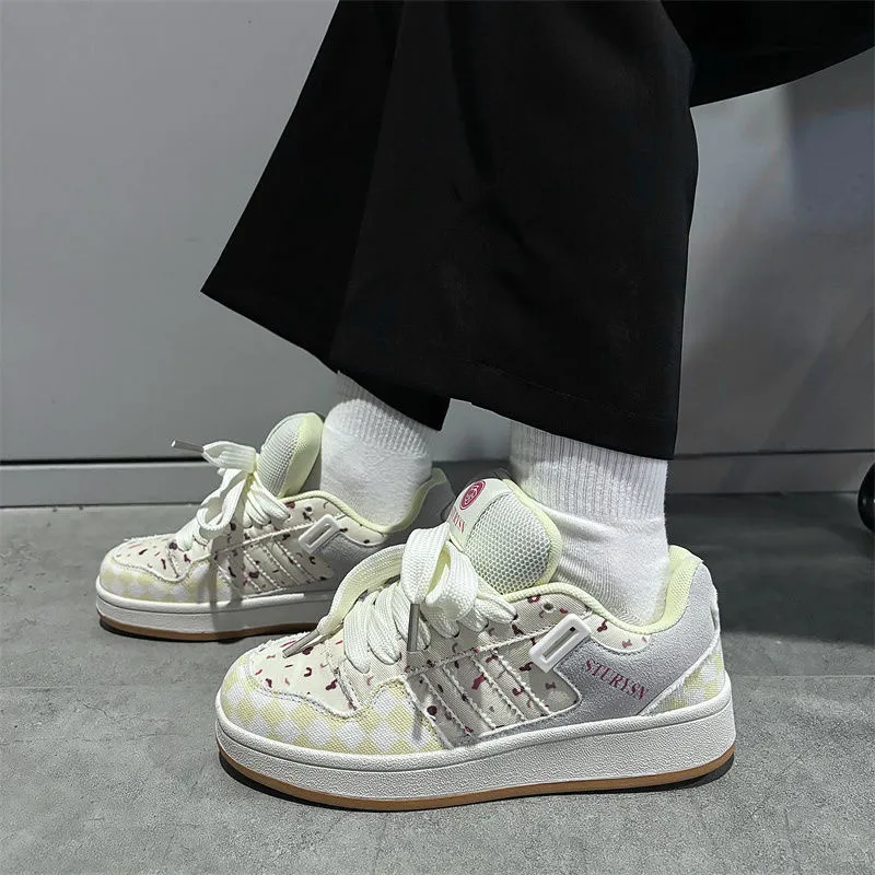 LIANGHUO Anti-Slip Wear-Resistant Low-Top Skateboard Shoes Women's Yellow Box Included-2