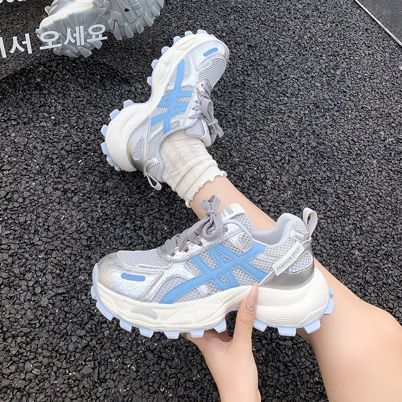 LIANGHUO Cushioning, Slip Resistant, Impact Resistant, Lightweight Low Top Chunky Sneakers Women's-13