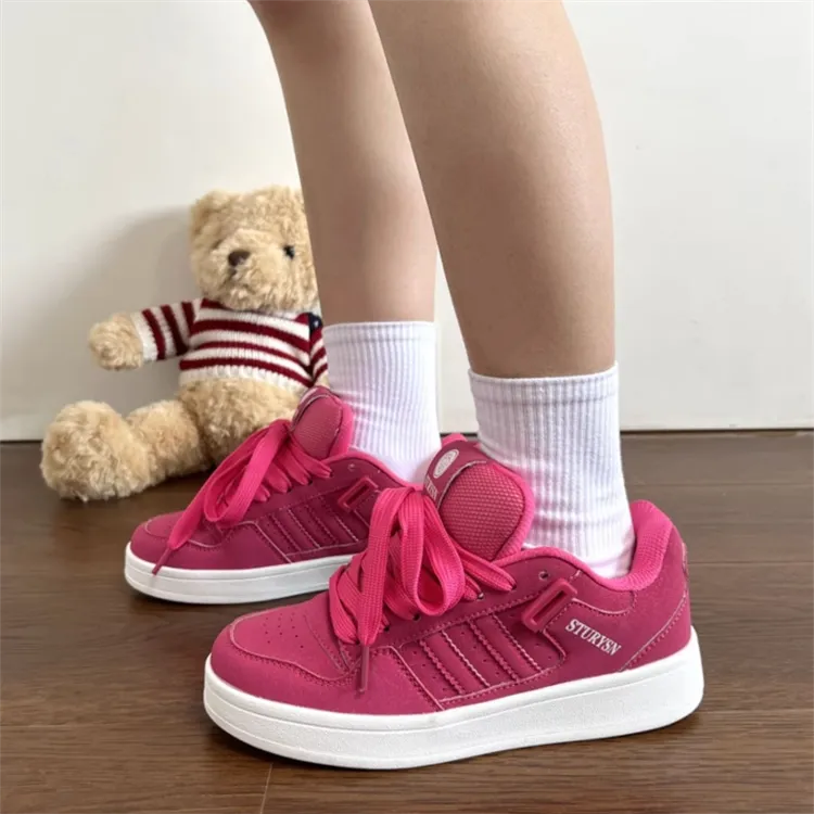 LIANGHUO Slip Resistant Impact Resistant Quick Drying Wear Resistant Low Top Skateboard Shoes Women's Dragon Fruit-1