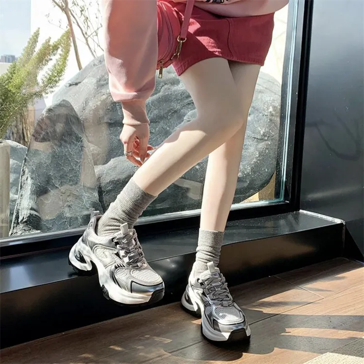 LIANGHUO Cushioning, Slip Resistant, Abrasion Resistant, Breathable, Impact Resistant Low Top Chunky Sneakers Women's-5