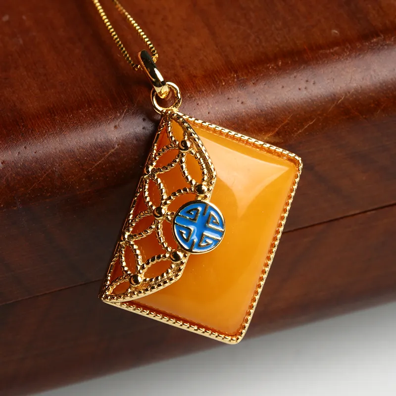 POSILAN Amber Beeswax Necklaces Unisex-3