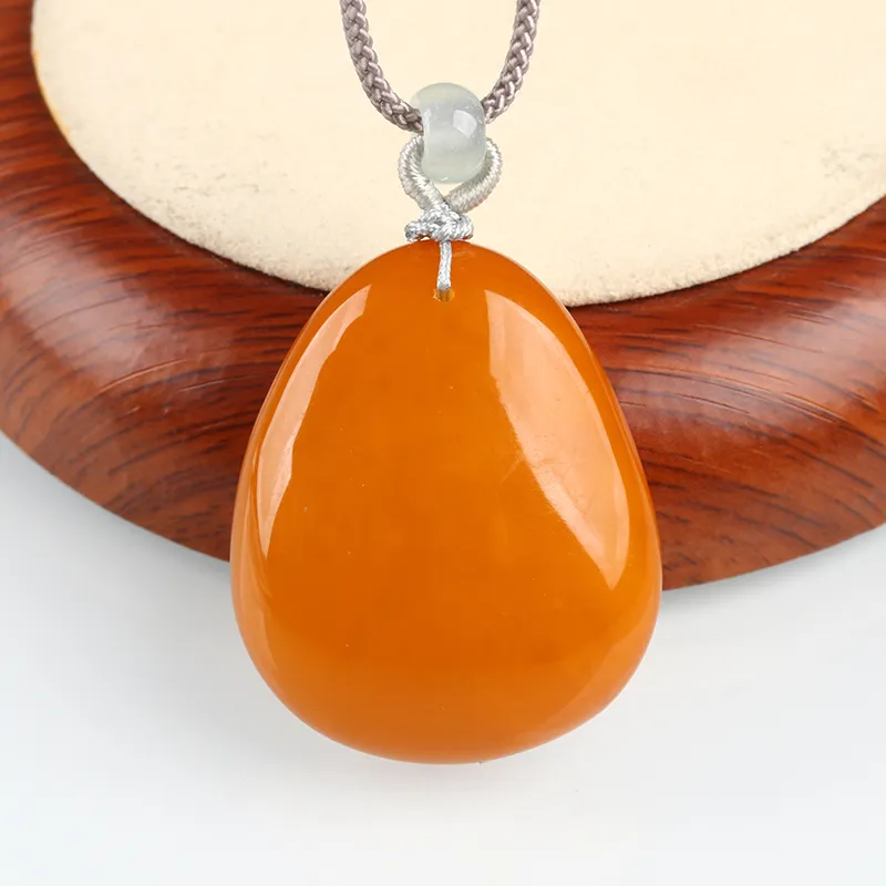 POSILAN Amber Beeswax Fine Jade Necklaces Unisex-3