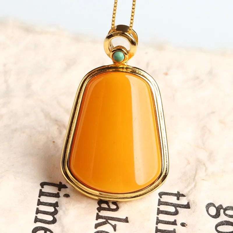 POSILAN Amber Beeswax Necklaces Women's-1