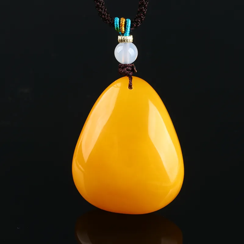 POSILAN Amber Beeswax Necklaces Unisex-4