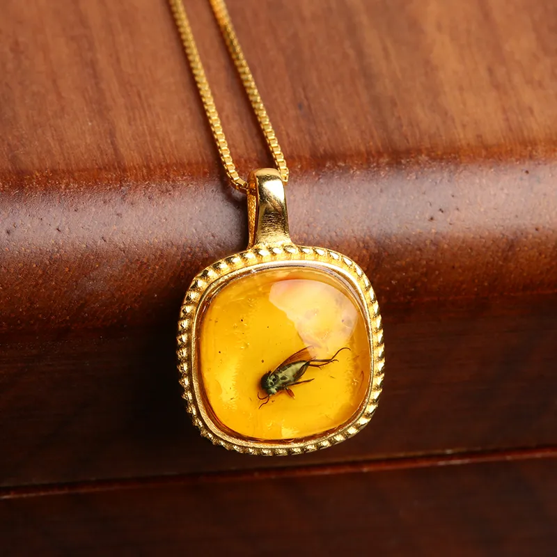 POSILAN Amber Jade Necklaces Unisex-3