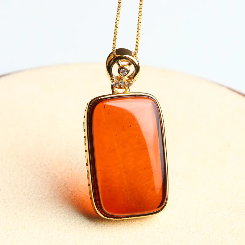POSILAN Amber Beeswax Necklaces Women's-1