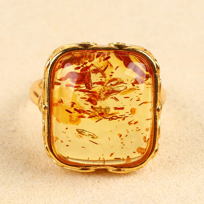 POSILAN Amber Beeswax Rings Unisex-1