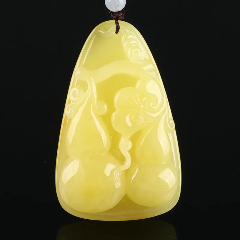 POSILAN Amber Beeswax Fine Jade Necklaces Unisex-1