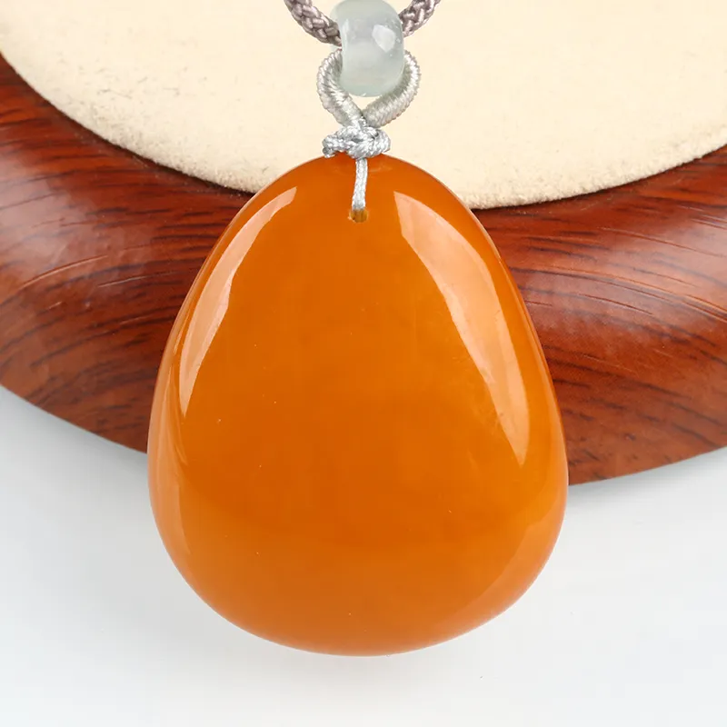 POSILAN Amber Beeswax Fine Jade Necklaces Unisex-1
