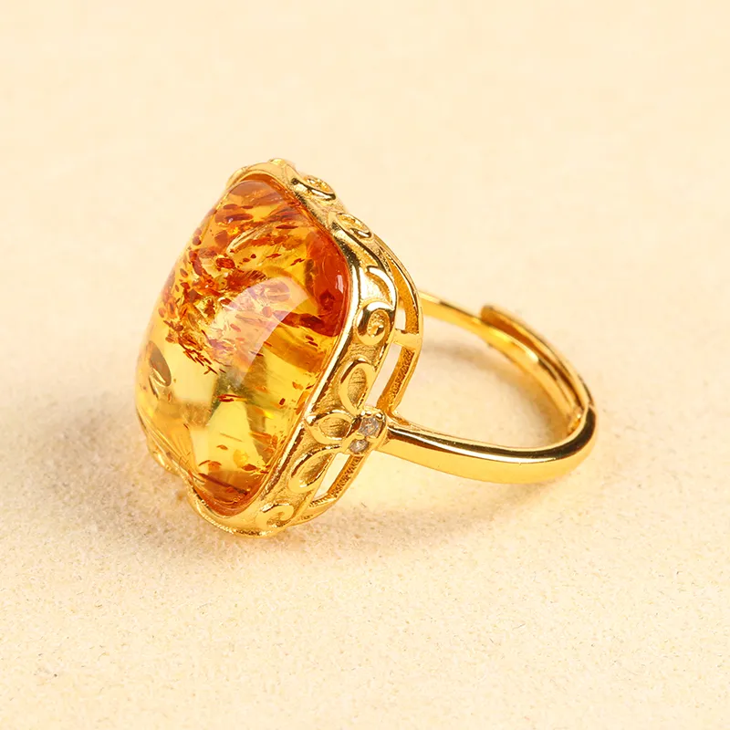 POSILAN Amber Beeswax Rings Unisex-2