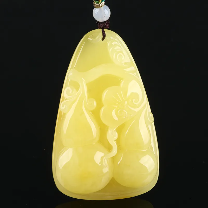 POSILAN Amber Beeswax Fine Jade Necklaces Unisex-2