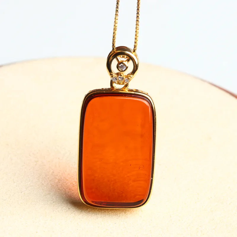 POSILAN Amber Beeswax Necklaces Women's-2