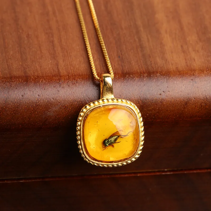 POSILAN Amber Jade Necklaces Unisex-2