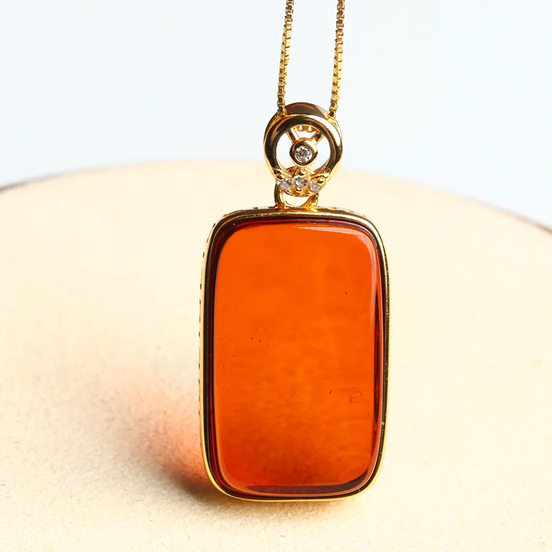 POSILAN Amber Beeswax Necklaces Women's-4