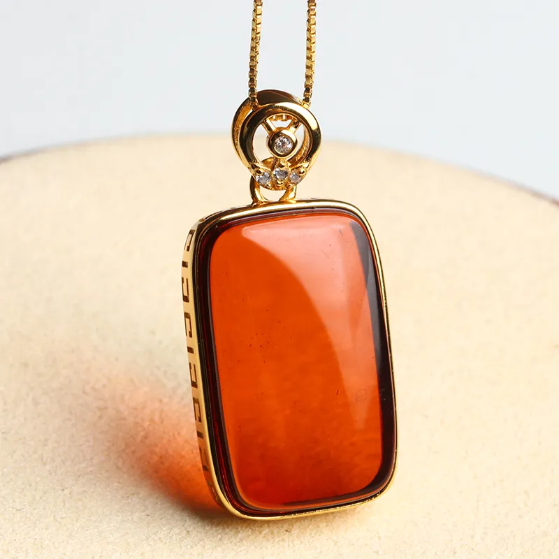POSILAN Amber Beeswax Necklaces Women's-3