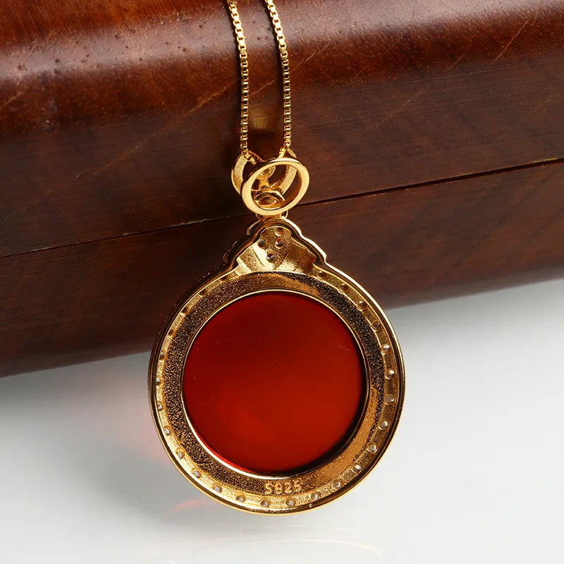 POSILAN Amber Necklaces Women's-4