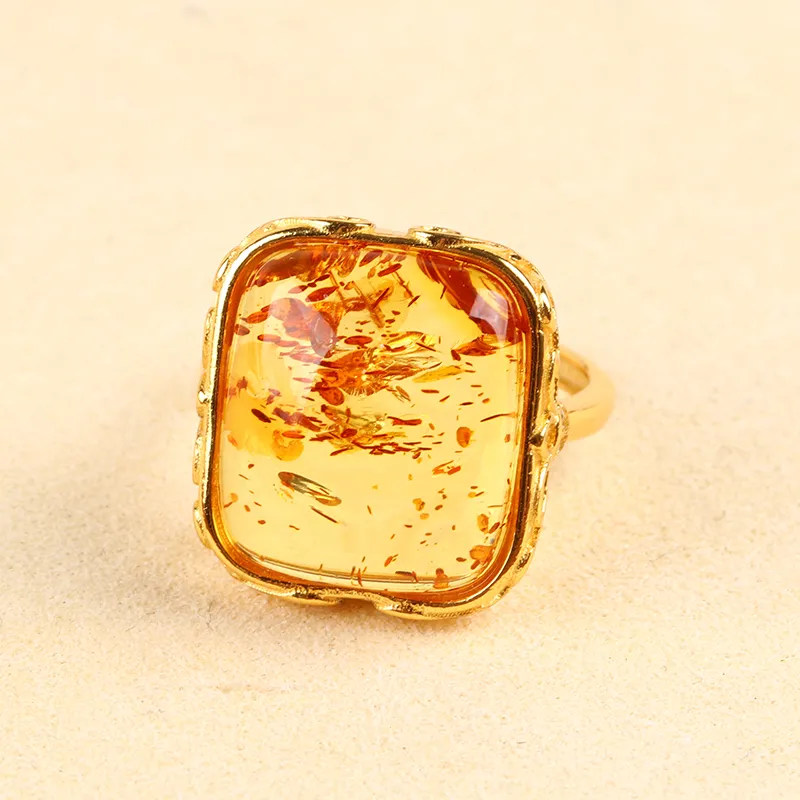 POSILAN Amber Beeswax Rings Unisex-4