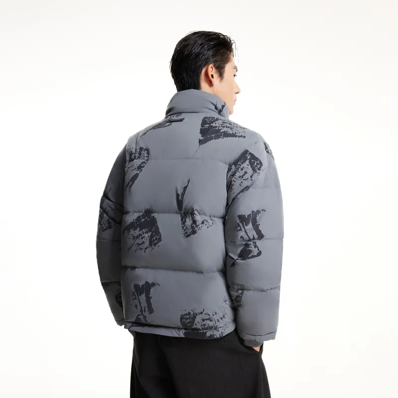 JACK JONES· Gray Duck Down Down Jacket Coat Men's Forged Steel Gray-2