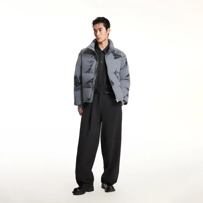JACK JONES· Gray Duck Down Down Jacket Coat Men's Forged Steel Gray-3