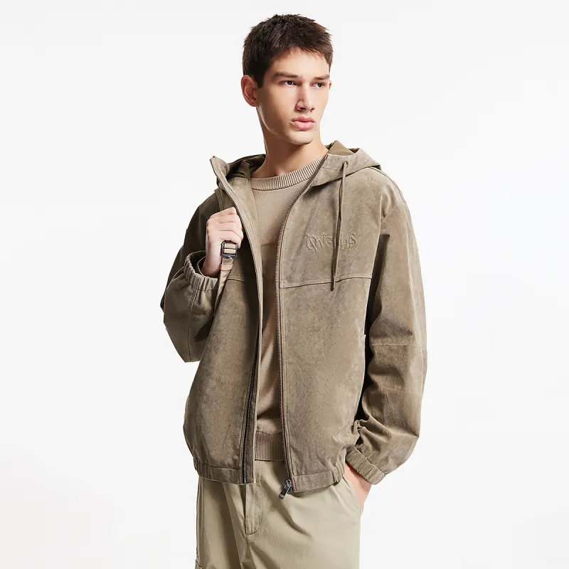 JACK JONES· Leather Jacket Men's Khaki-5