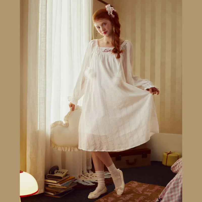 GUKOO Nightgown Women's Jade White-2