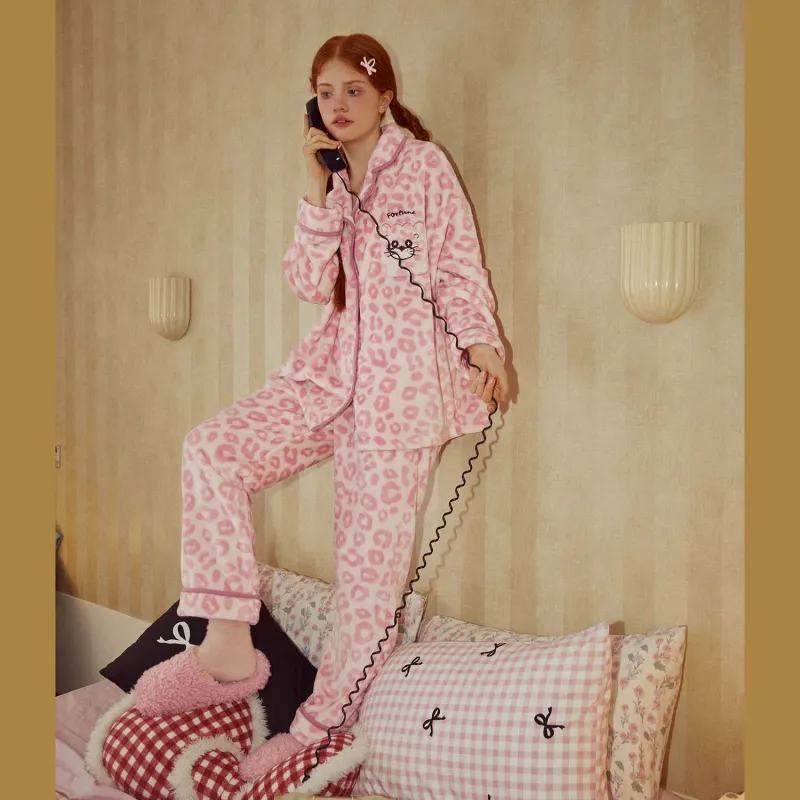 GUKOO Pajama Set Women's Cherry Blossom Pink-4