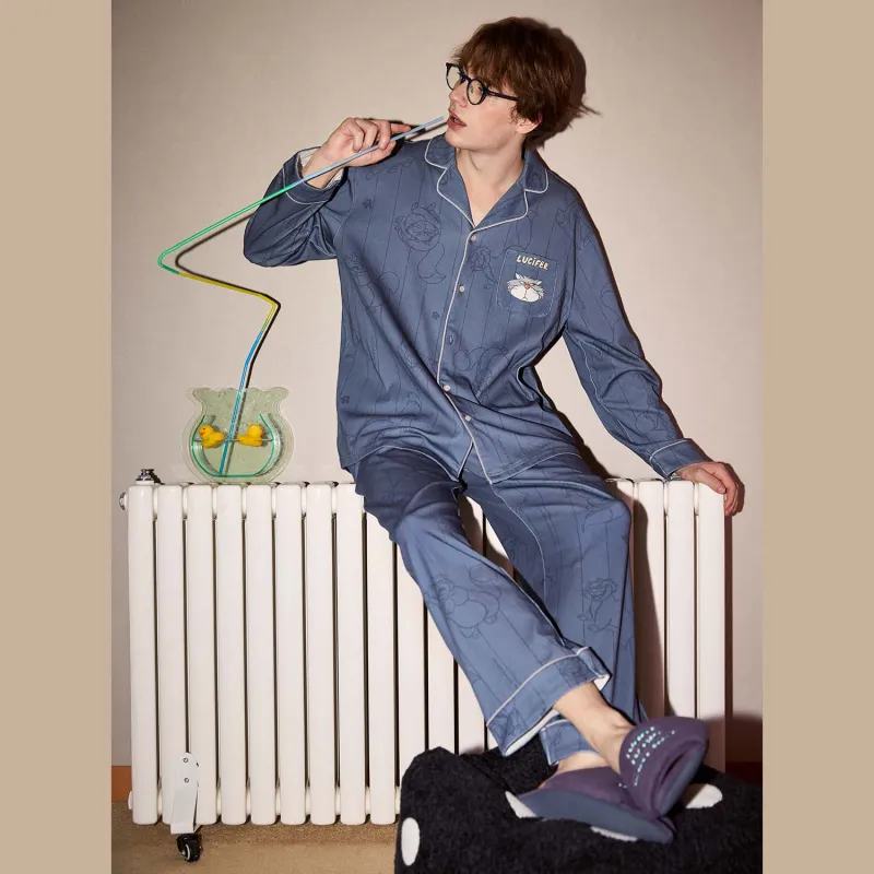GUKOO x Disney Pajama Set Men's Deep Sea Blue-2