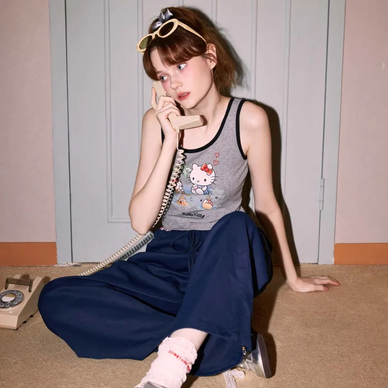 GUKOO x Hello Kitty Sanrio Series Tank Tops Women's Smoke Gray-4