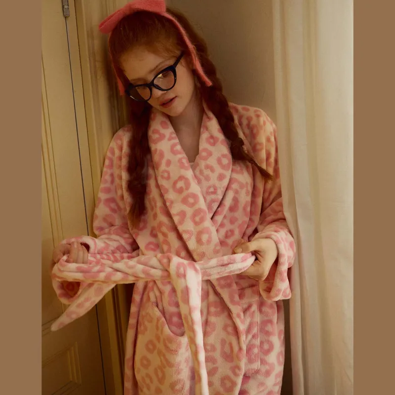 GUKOO Pajama Robe Women's Cherry Blossom Pink-6