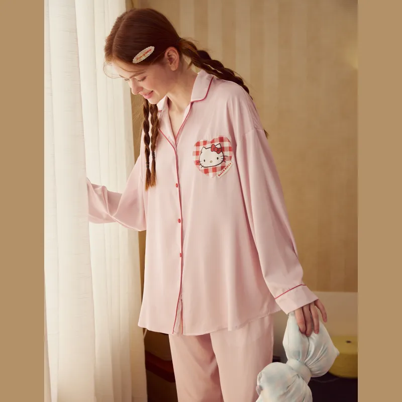 GUKOO x Sanrio Hello Kitty Pajama Set Women's Nude Pink-5