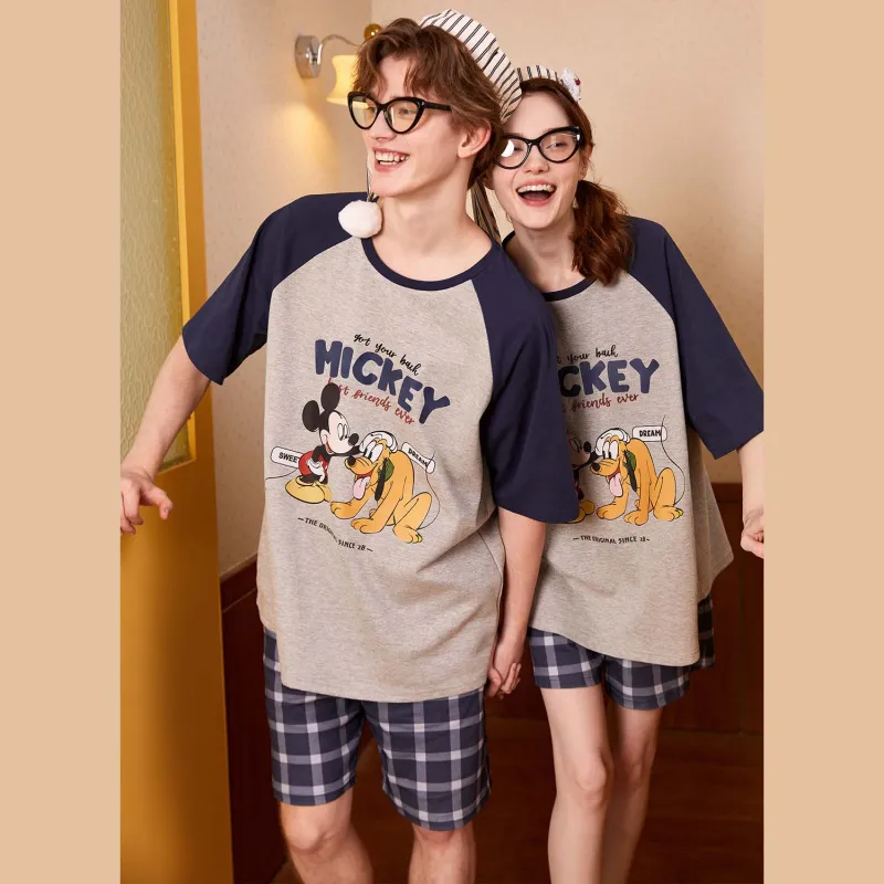 GUKOO x Disney Mickey Series Pajama Set Men's Silver Gray-3