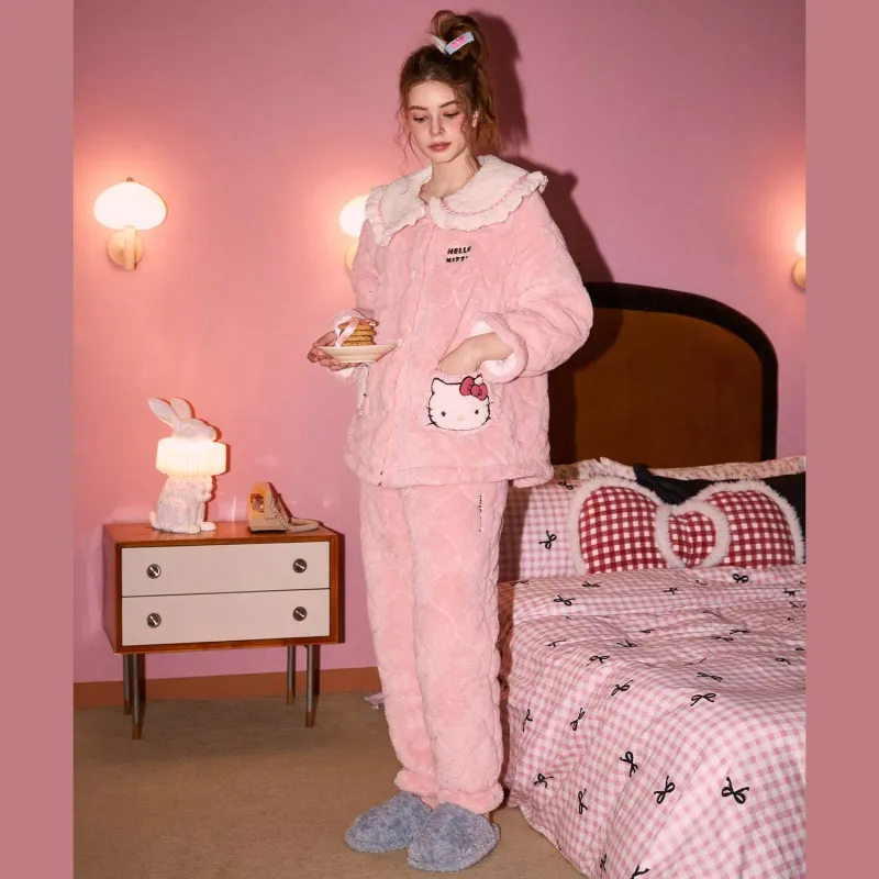 GUKOO x Hello Kitty Pajama Set Women's Heavenly Pink-5