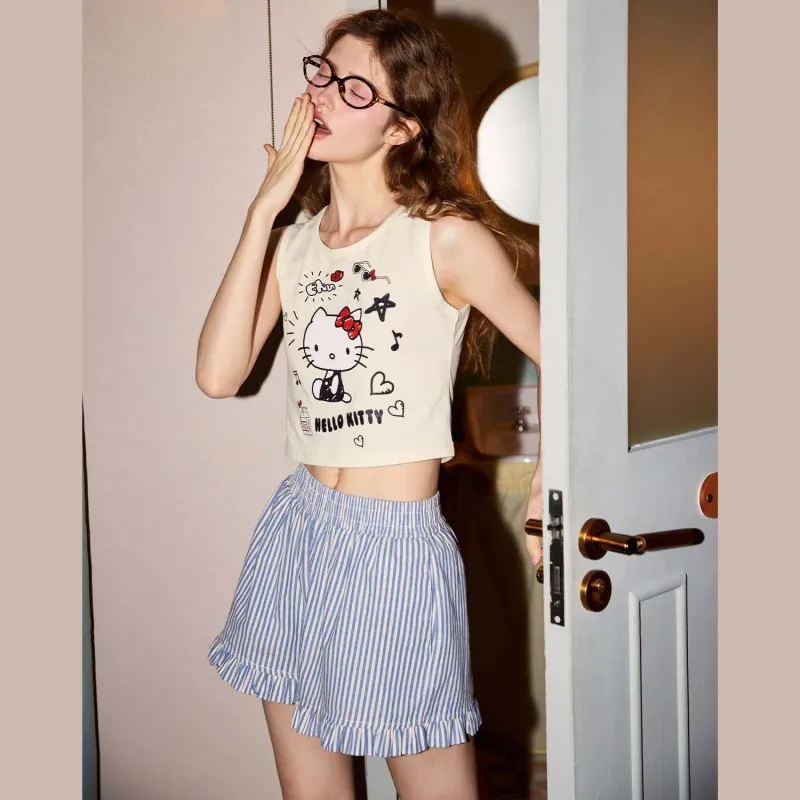 GUKOO x Hello Kitty/, Sanrio Series Tank Top Women's Pearl White-2