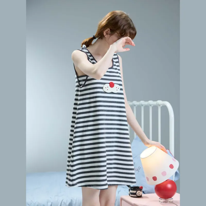YSO Cool Cat Series Nightgown Women's Carbon Gray-4