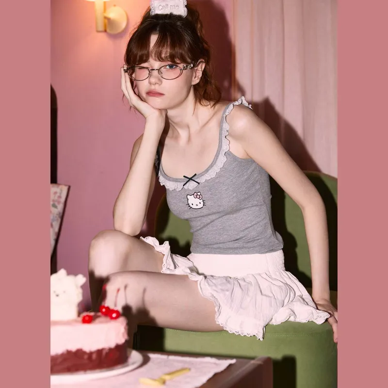 GUKOO x Hello Kitty Sanrio Series Tank Top Women's Heather Gray-1