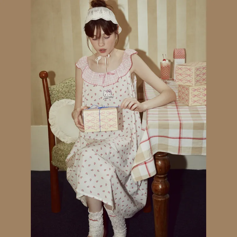 GUKOO x Hello Kitty Nightgown Women's Pearl Pink-4