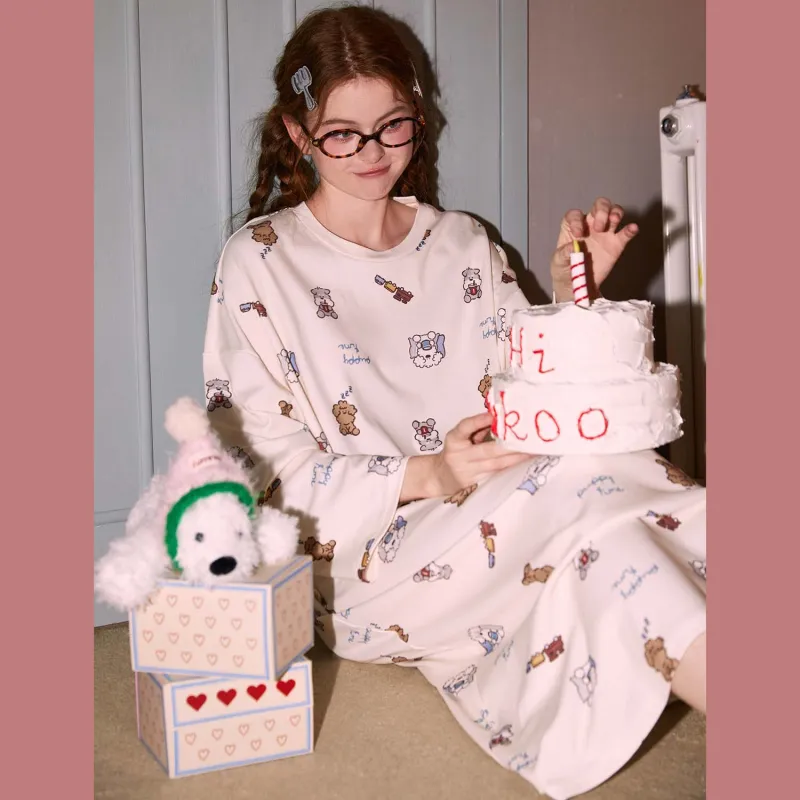 GUKOO x Miiiiichan Nightgown Women's Light Sand White-1