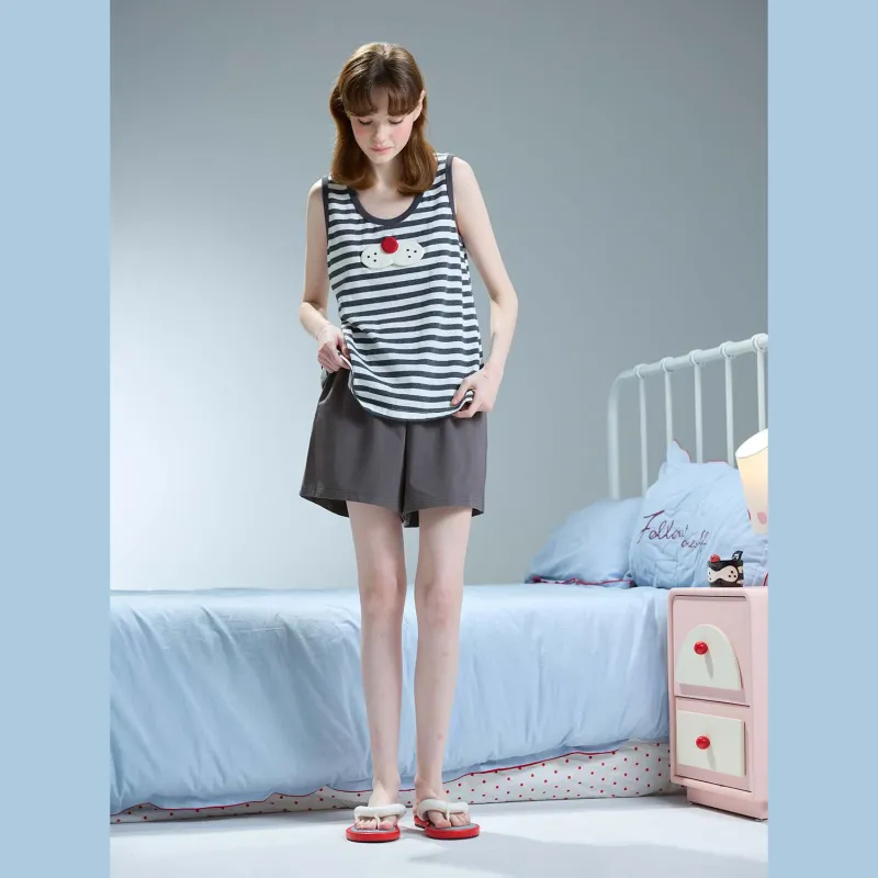 YSO Cool Cat Series Pajama Set Women's Carbon Gray-3