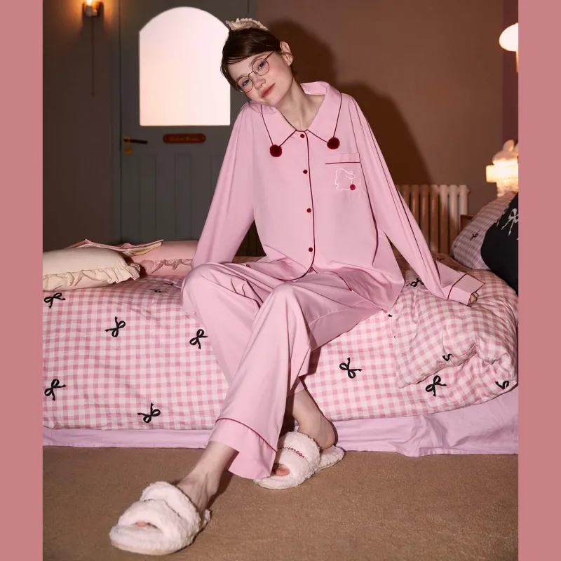 GUKOO Pajama Set Women's Light Mist Pink-4