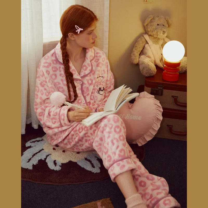 GUKOO Pajama Set Women's Cherry Blossom Pink-3