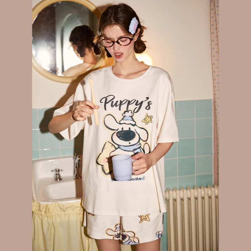 GUKOO Pajama Set Women's Light Beige-4