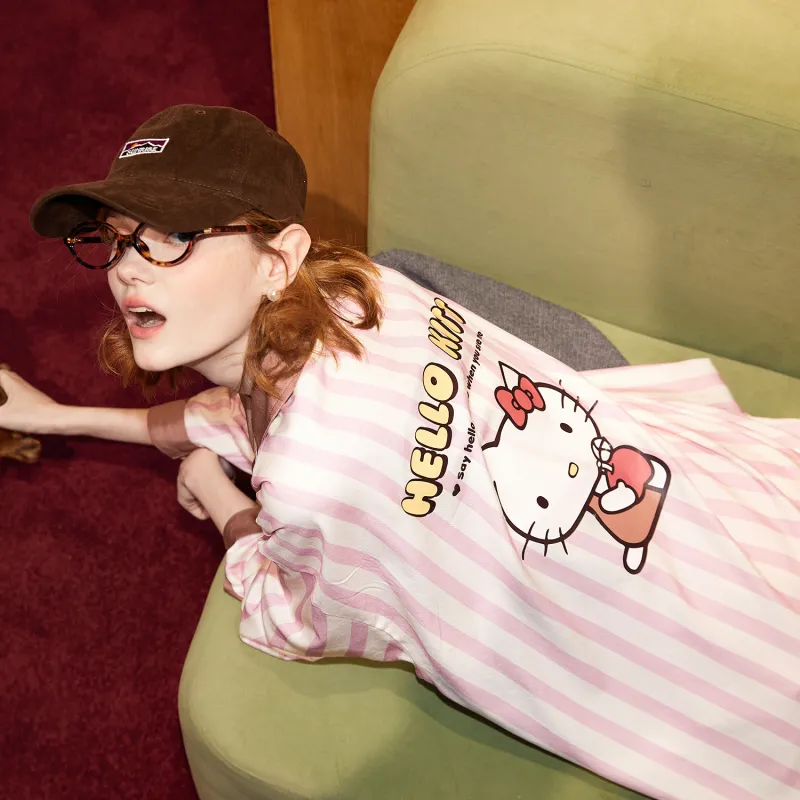 GUKOO x Hello Kitty Pajama Set Women's Apricot Blossom Pink-4